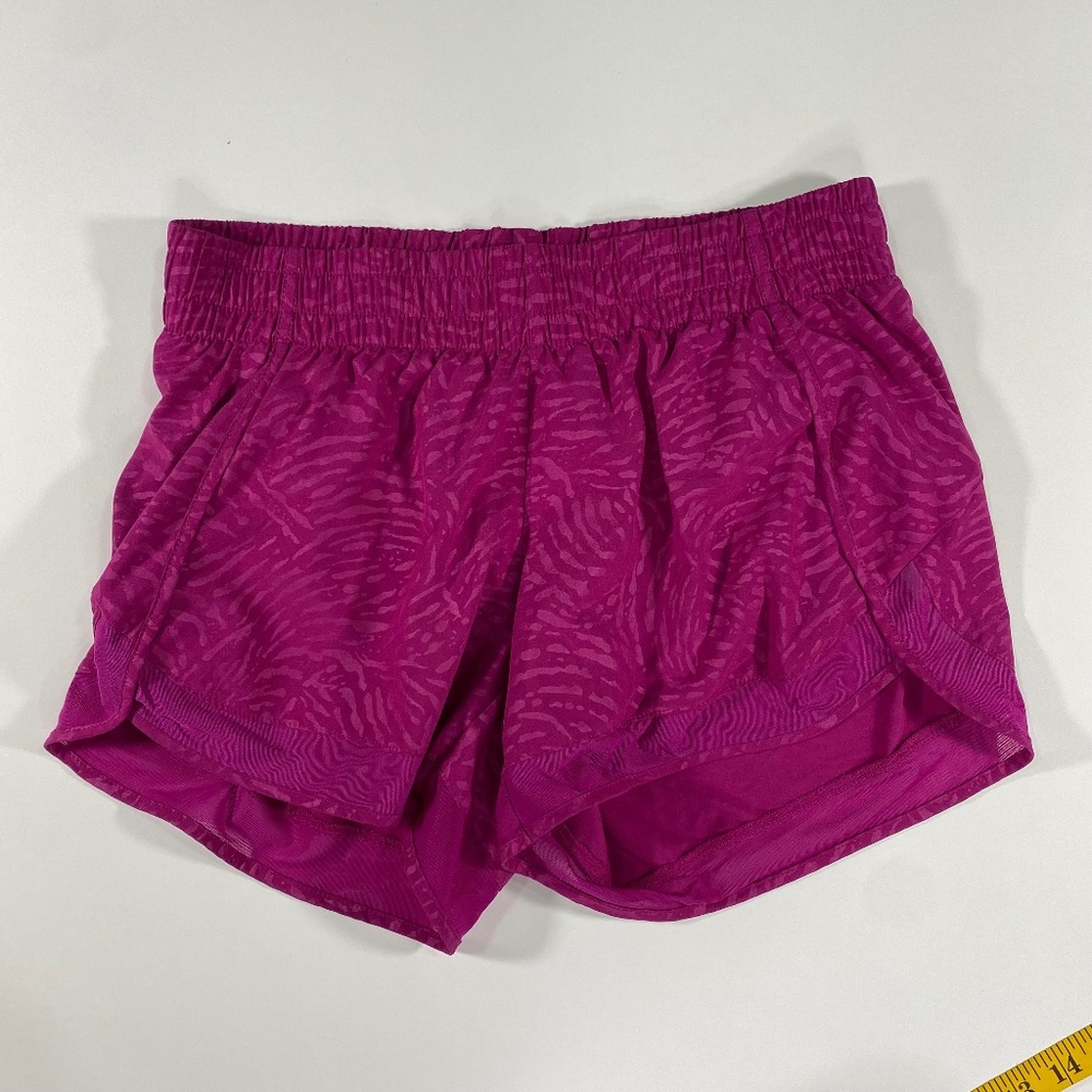 Pink Athleta Printed Mesh Race Run Short 4"